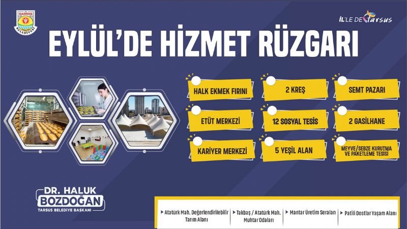 Tarsus Belediyesinden  Eyllde hizmet rzgr...