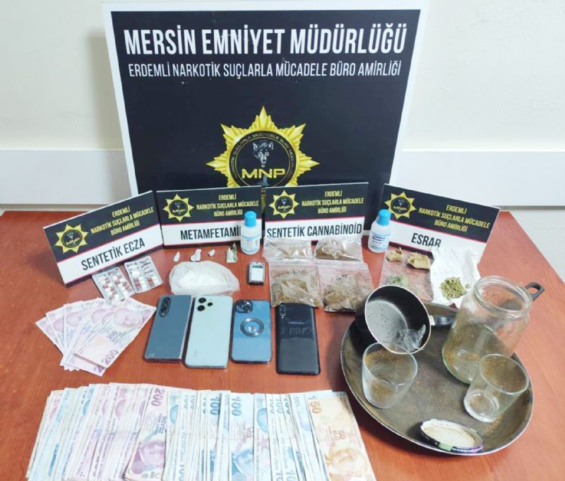 Erdemlide uyuturucu operasyonu...