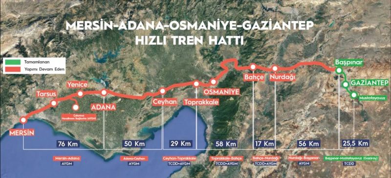 Mersin-Gaziantep aras�  2 saat 15 dakikaya d��ecek...