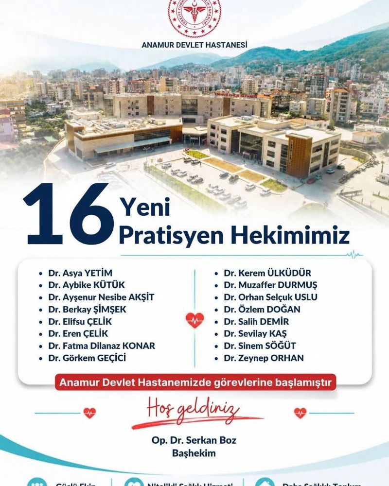 Anamur�a 16 yeni pratisyen hekim atand�