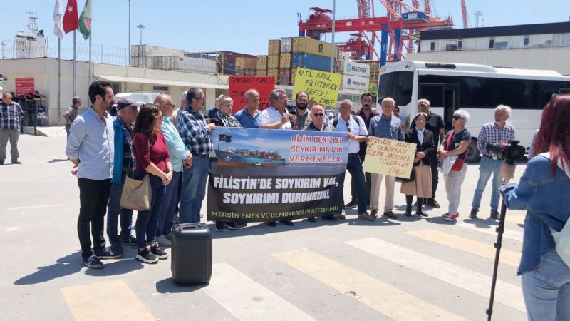 Mersin Limannda srail protestosu!...
