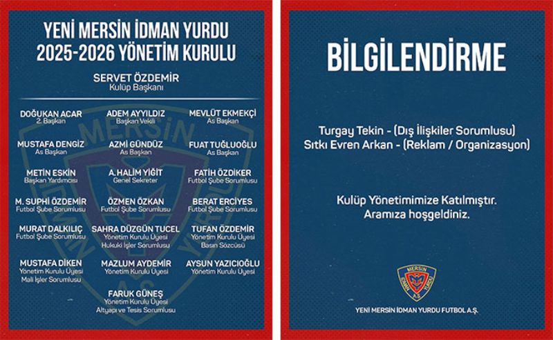 Yeni MY yeni ynetimi belli oldu...