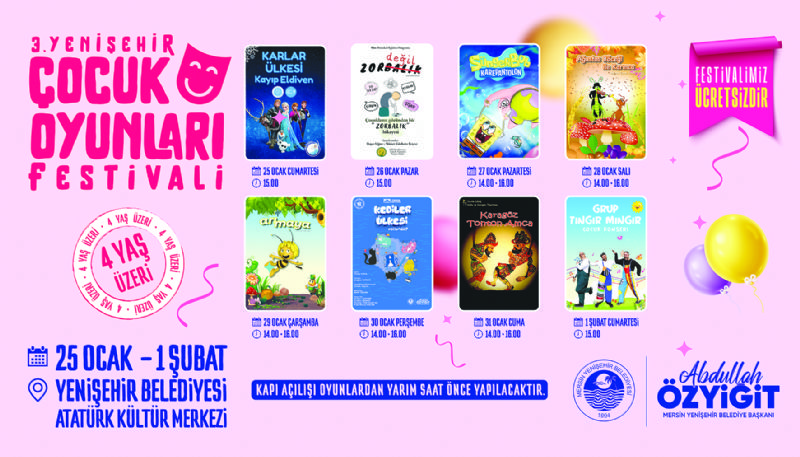 Yeniehir ocuk Oyunlar Festivali 25 Ocakta balyor...