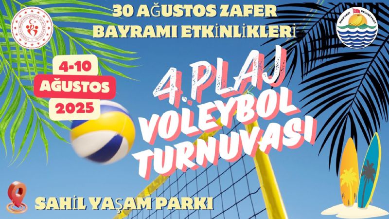 Bozyazda plaj voleybolu heyecan balyor...