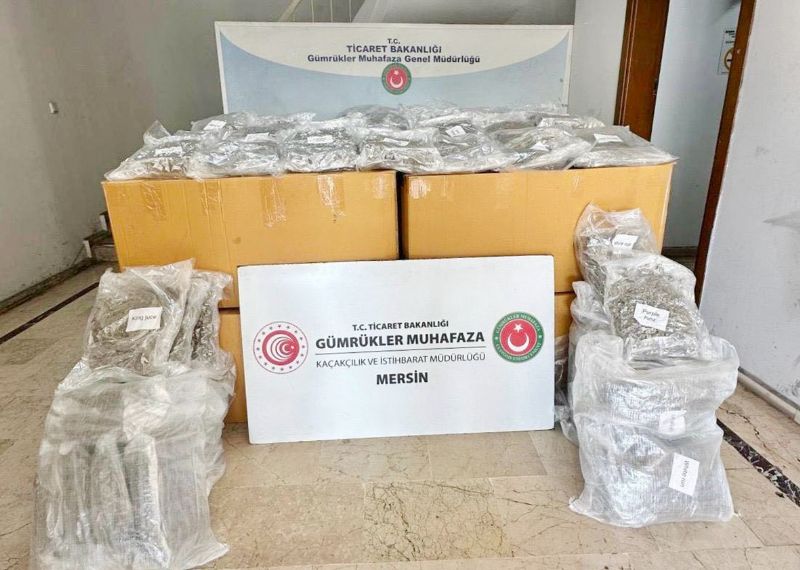 Mersin Liman’nda 587 kilogram esrar ele geirildi...
