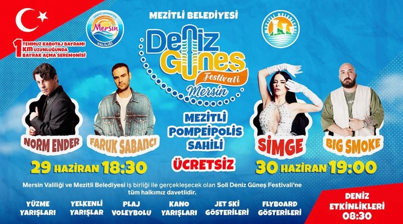 Mezitli’de deniz g�ne� festivali co�kusu ba�l�yor...