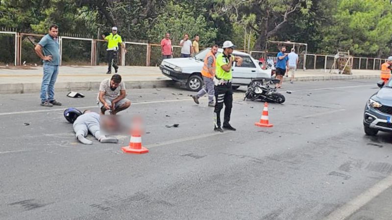 Motosikletiyle otomobile arpan Rus src ar yaraland  ...