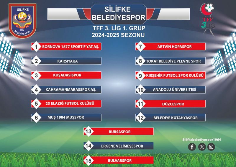 Silifke�nin rakipleri belli oldu...