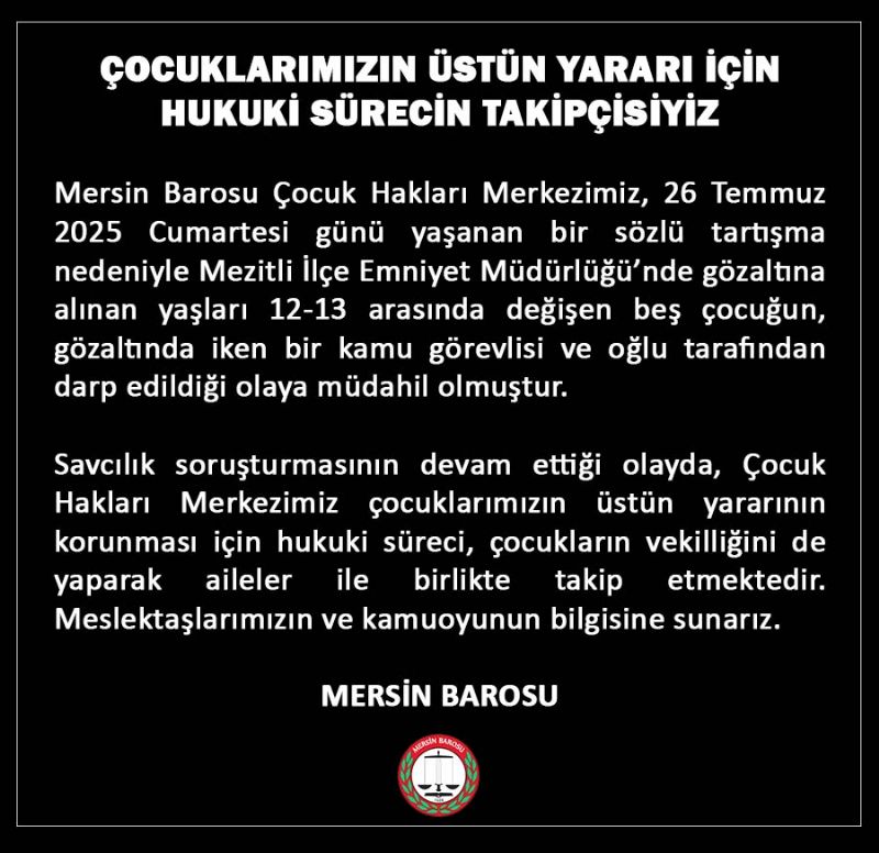 Mersin Barosu: Mezitlide takipteyiz...