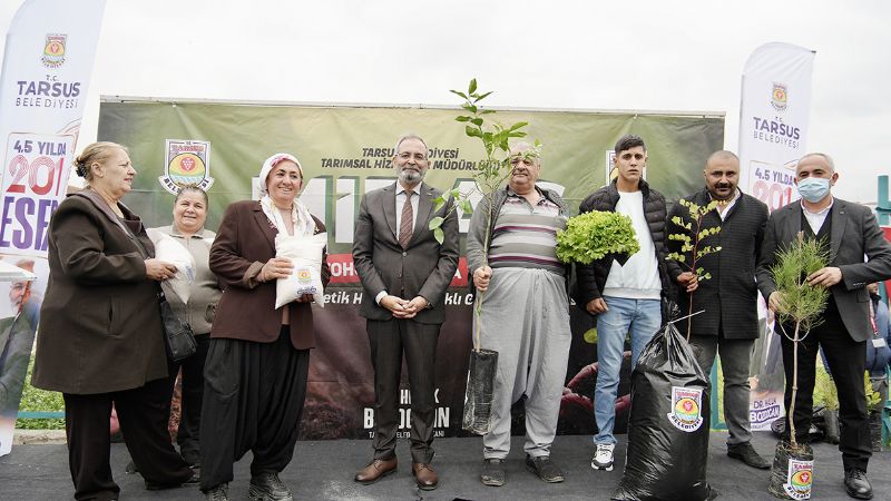 Tarsustan binlerce  fidan, fide, yem ve tohum datm...