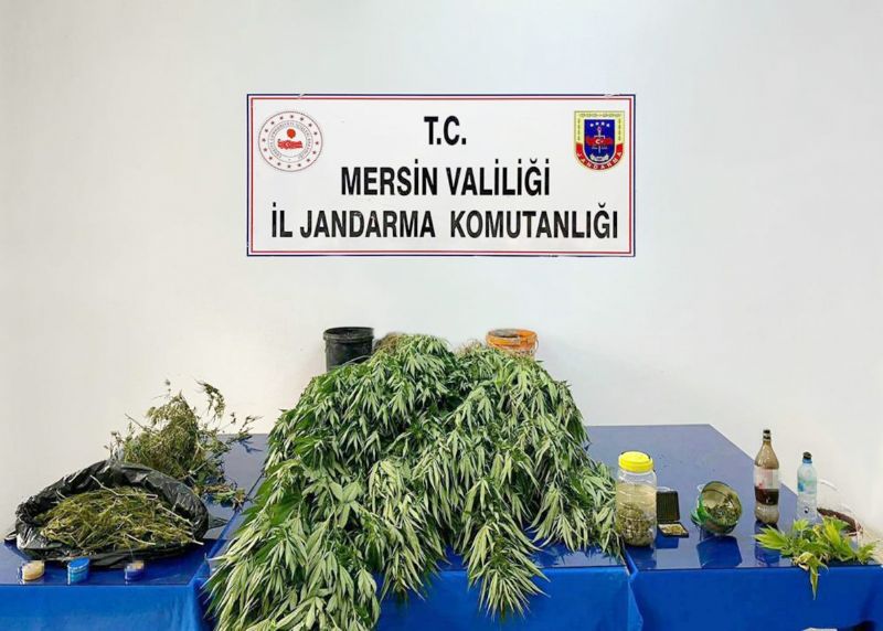Mersin’de 5 kilo 620 gram esrar ile 578 kk Hint keneviri ele geirildi...