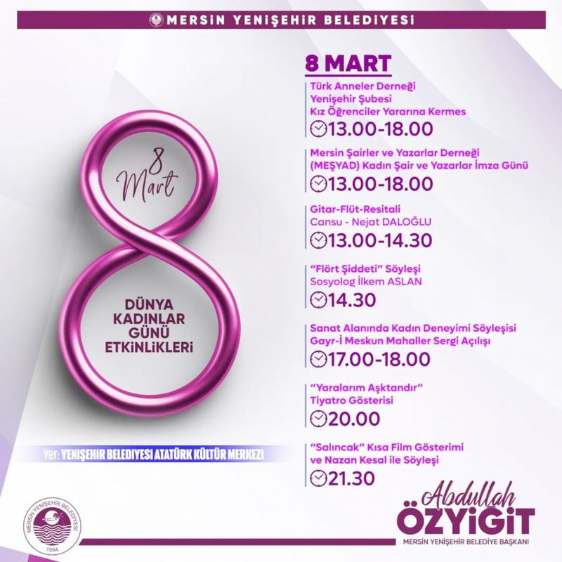 Yeniehirde 8 Mart etkinlikleri 5 gn srecek...